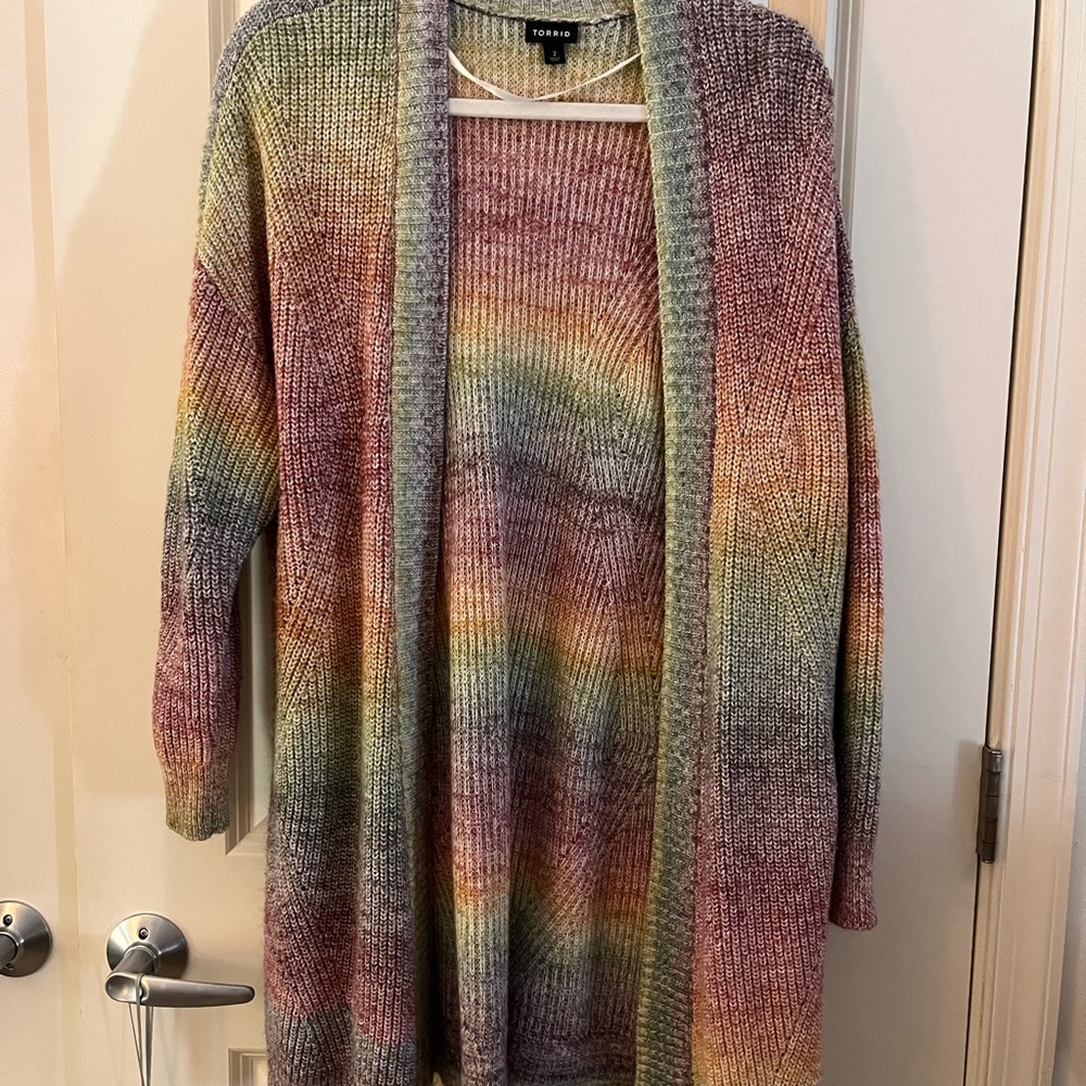 Torrid Multicolor Open-Front Cardigan - Picture 4 of 5